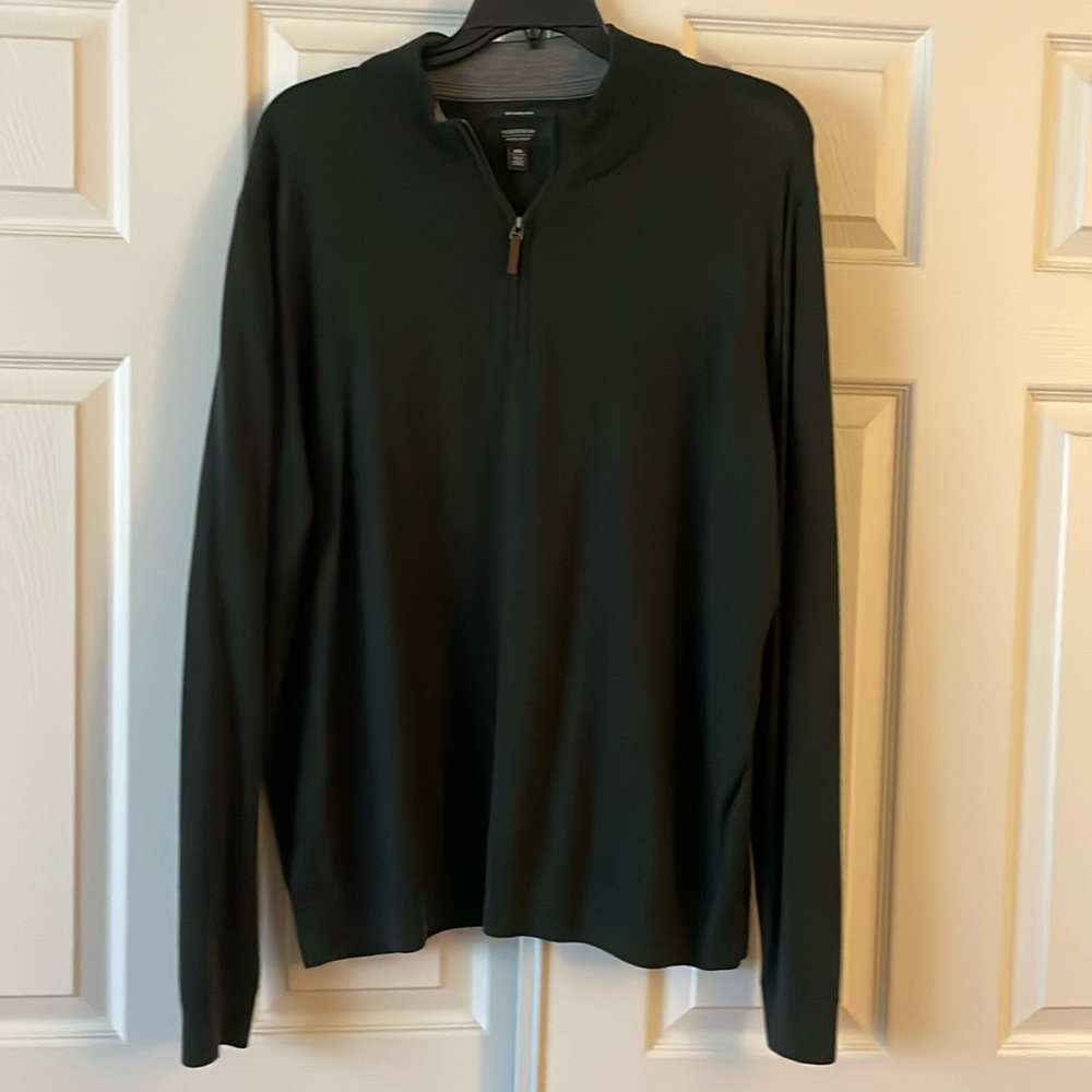 Nordstrom Men’s 100% Merino Wool Green 3/4 zip sweater